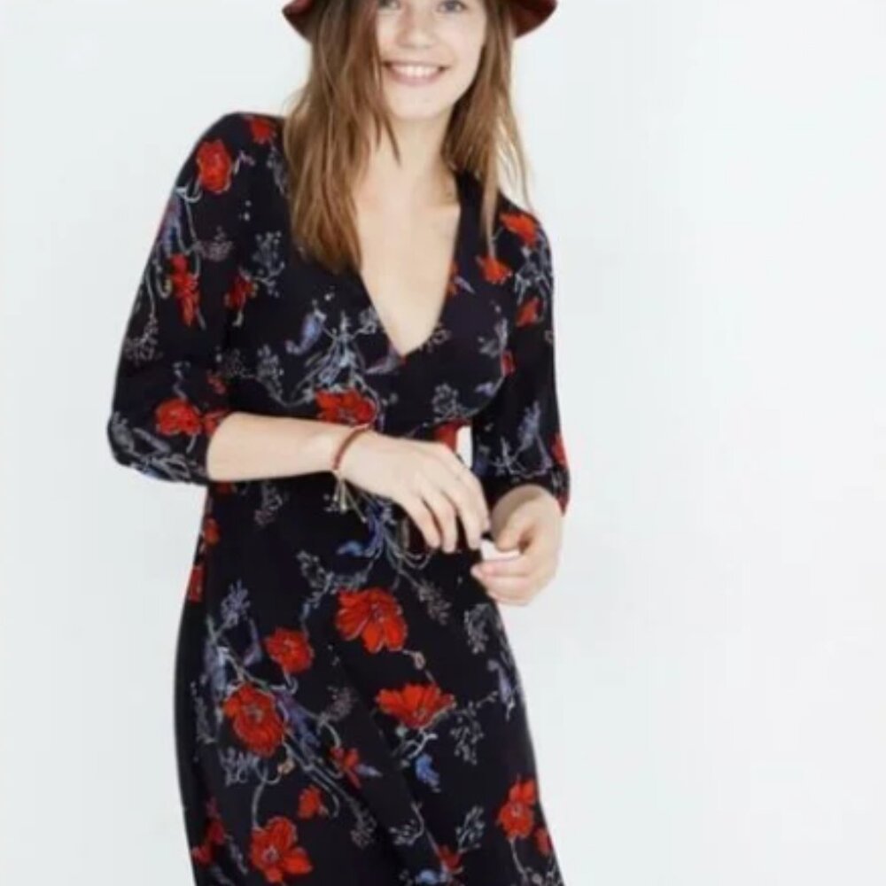 Madewell Navy Floral Dress - size 6